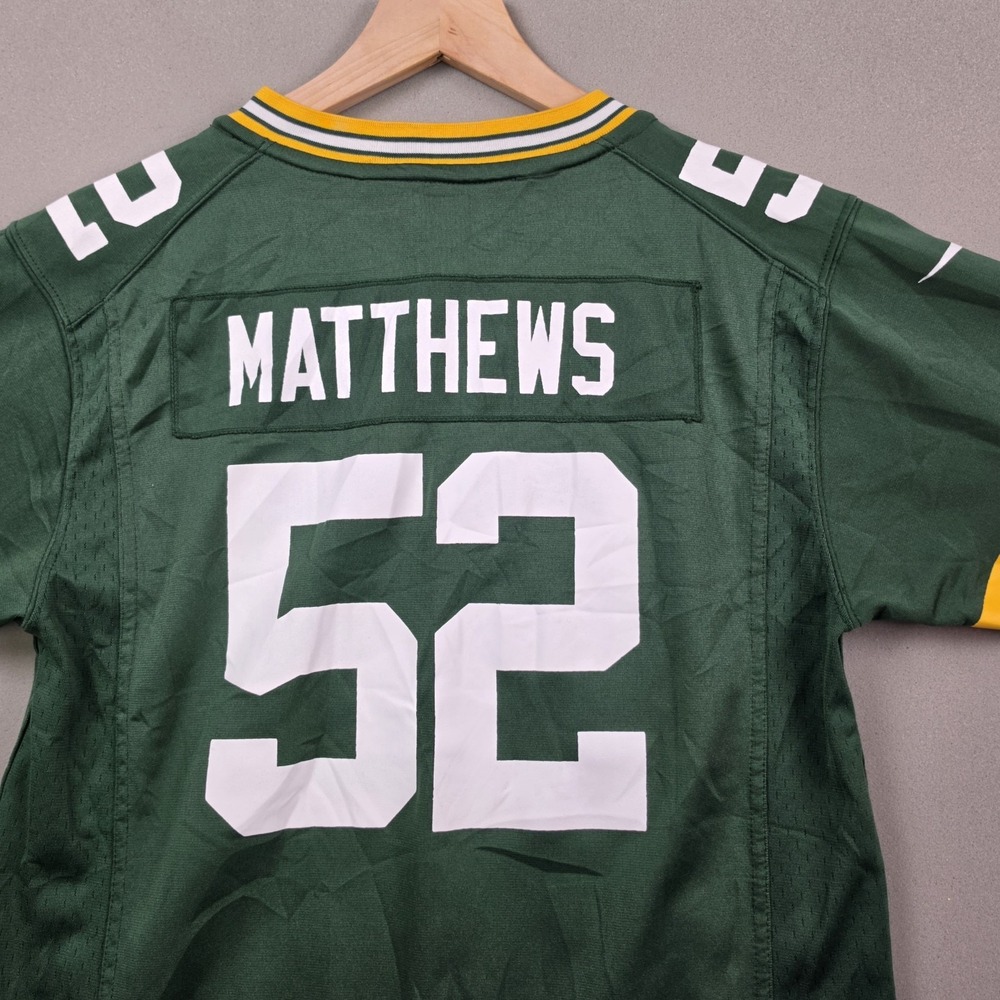 Nike Clay Matthews Green Bay Packers Jersey Youth L 14-16 Green NFL On Field #52